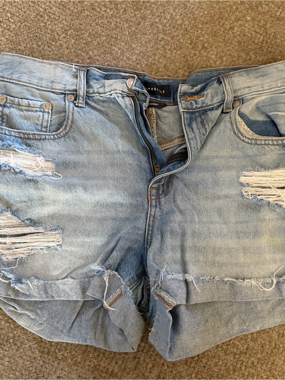Aeropostale Light Blue Ripped Denim Jean Shorts